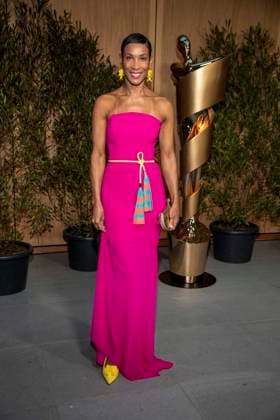 ABB FILMPREISABEND- Annabelle Mandeng rotes Kleid zu Gast auf dem Nominiertenabend zum DEUTSCHEN FILMPREISES 2026 in der Landesvertretung Nordrhein-Westfalen am 25.04.2026 in Berlin Berlin Deutschland