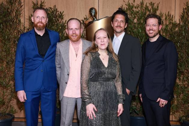 Deutscher Filmpreis, Nominiertenabend Julian Vogel, Johannes Büttner, Jasper Mielke, Karoline Henkel, Arto Sebastian Nominiertenabend, Deutscher Filmpreis, Landesvertretung Nordrhein-Westfalen, Berlin Datum: 25.04.2026