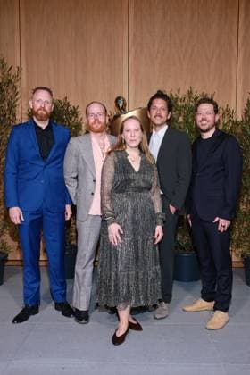 Deutscher Filmpreis, Nominiertenabend Julian Vogel, Johannes Büttner, Jasper Mielke, Karoline Henkel, Arto Sebastian Nominiertenabend, Deutscher Filmpreis, Landesvertretung Nordrhein-Westfalen, Berlin Datum: 25.04.2026