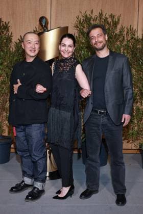 Deutscher Filmpreis, Nominiertenabend Vladislav Ogay, Tatiana Dolmatovskaya, David Almeida-Ribeiro Nominiertenabend, Deutscher Filmpreis, Landesvertretung Nordrhein-Westfalen, Berlin Datum: 25.04.2026