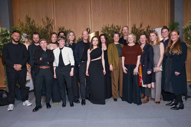Deutscher Filmpreis, Nominiertenabend Team In die Sonne schauen, u.a. Lucas Schmidt, Lena Urzendowsky, Mascha Schilinski, Louise Peter, Claudia Geisler-Bading Nominiertenabend, Deutscher Filmpreis, Landesvertretung Nordrhein-Westfalen, Berlin Datum: 25.04.2026