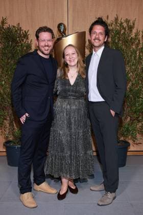 Deutscher Filmpreis, Nominiertenabend Jasper Mielke, Karoline Henkel, Arto Sebastian Nominiertenabend, Deutscher Filmpreis, Landesvertretung Nordrhein-Westfalen, Berlin Datum: 25.04.2026
