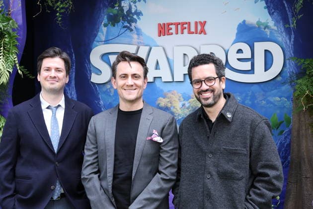 LOS ANGELES, CALIFORNIA - APRIL 26: John Whittington, Robert Snow and Christian Magalhaes at the Premiere of Netflix s Swapped at Netflix Tudum Theater on April 26, 2026 in Los Angeles, California. Copyright: xAdMediax MediaPunchx