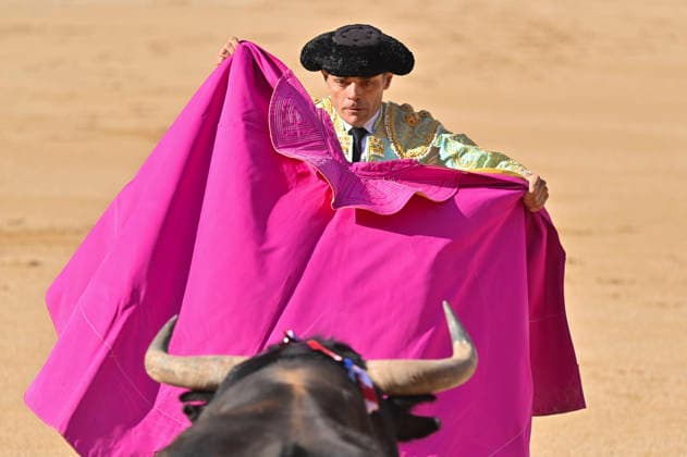 bullfight Plaza de las Ventas in Madrid Bullfighter Sanchez Vara during the bullfight with bulls from the Palha ranch at the Plaza de las Ventas in Madrid, 26 April, 2026, Spain. Madrid Spain Copyright: xAtilanoxGarciax xSOPAxImagesx photos15677