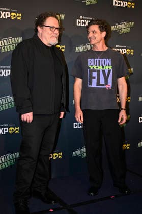 The Mandalorian and Grogu Photocall - CCXP Director Jon Favreau and actor Pedro Pascal pose for photos during The Mandalorian and Grogu photocall as part of the pop culture festival CCXP Comic Con Experience at Centro Banamex on April 26, 2026 in Mexico City, Mexico. (Photo by Carlos Tischler Eyepix Group) Copyright: xCarlosxTischler xEyepixxGroupx CT_26042026_182489