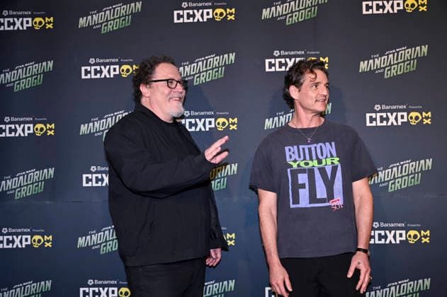 The Mandalorian and Grogu Photocall - CCXP Director Jon Favreau and actor Pedro Pascal pose for photos during The Mandalorian and Grogu photocall as part of the pop culture festival CCXP Comic Con Experience at Centro Banamex on April 26, 2026 in Mexico City, Mexico. (Photo by Carlos Tischler Eyepix Group) Copyright: xCarlosxTischler xEyepixxGroupx CT_26042026_182511