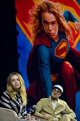 April 26, 2026, Mexico City, Ciudad de Mexico, Mexico: Actress Milly Alcock and Director Craig Gillespie speak during a conference to promote Supergirl movie at the pop culture festival CCXP Comic Con Experience at Centro Banamex on April 26, 2026 in Mexico City, Mexico. Mexico City Mexico  - ZUMAe321 20260426_zea_e321_120 Copyright: xCarlosxTischlerx