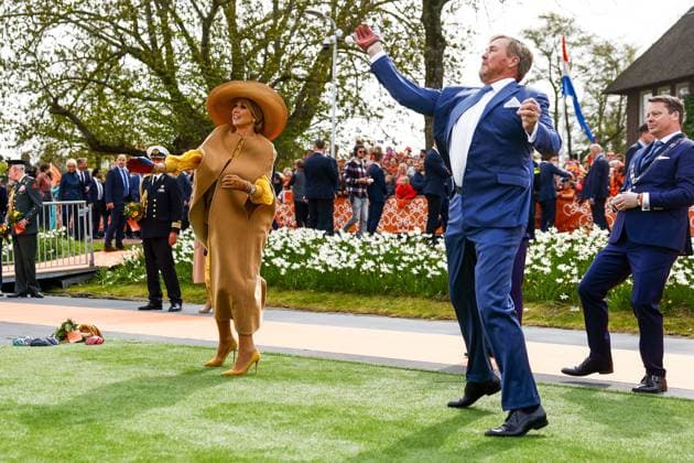 Dokkum, The Netherlands, 2026-04-27 11:15:57 DOKKUM, 27-04-2026 , Dokkum City Centre King Willem-Alexander and Queen Maxima during King s Day 2026 in Dokkum Photo: NLBeeld POOL Sem van der Wal Credit: NL Beeld Patrick van Emst  Copyright: xx x