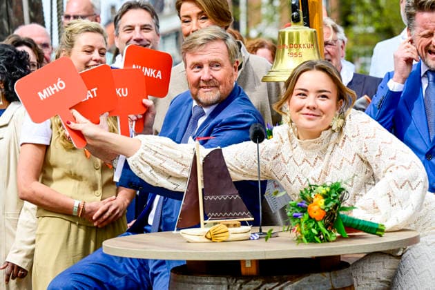 27-04-2026 Koningsdag King Willem-Alexander and Queen Maxima and Princess Amalia and Princess Alexia and Princess Ariane during Kingsday in Dokkum, Friesland Â  Copyright: xPPEx