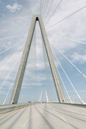 Creative Highlights World Arthur Ravenel Jr Bridge viewed from roadway perspective Charleston, South Carolina, United States R_GHOV26042459-2004630-01