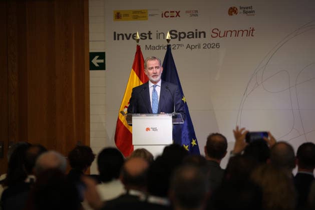 The King closes the second edition of the Invest in Spain Summit King Felipe VI closes the second edition of the Invest in Spain Summit, in the Royal Collections Gallery of the Royal Palace in Madrid, on April 27, 2026, in Madrid Spain The Invest in Spain Summit is a strategic international forum organized by ICEX Invest in Spain to promote foreign direct investment FDI in Spain Its main objective is to facilitate dialogue at the highest level between the Spanish Government and the leaders of the main global multinationals to analyze trends and detect new business opportunities 27 APRIL 2026 Alejandro Martínez Vé Madrid Madrid Madrid Spain  Copyright: xAlejandroxMartinezxVÃ lezx 7478010