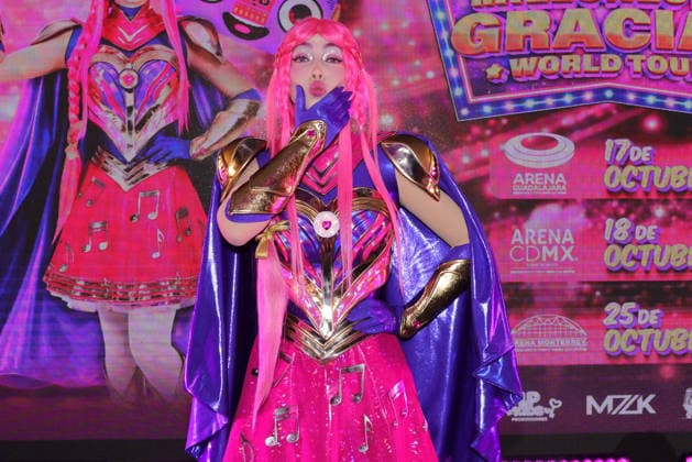 April 27, 2026, Mexico City, Ciudad de Mexico, Mexico: Luli Pampin, children music artist attends a press conference to promote Millones de Gracias World Tour at Arena CDMX. on April 27, 2026 in Mexico City, Mexico. Mexico City Mexico - ZUMAe321 20260427_zea_e321_021 Copyright: xYamakxPereax