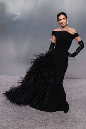 2026 Vanity Fair Oscar Party MUSEUM ROW, MIRACLE MILE, LOS ANGELES, CALIFORNIA, USA - MARCH 15: Demi Moore wearing custom Balenciaga and Boucheron jewelry arrives at the 2026 Vanity Fair Oscar Party (98th Annual Academy Awards) Hosted By Mark Guiducci held at the David Geffen Galleries at the Los Angeles County Museum of Art (LACMA) at 5905 Wilshire Blvd on March 15, 2026 in Museum Row, Miracle Mile, Los Angeles, California, United States. (Photo by Xavier Collin Image Press Agency)