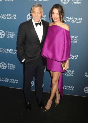 April 27, 2026, New York, New York, USA: Actor GEORGE CLOONEY and his wife Lebanese-British international human rights lawyer AMAL CLOONEY wearing a Balenciaga dress seen during the 51st Annual Chaplin Award Gala honoring George Clooney red carpet arrivals held at Alice Tully Hall at Lincoln Center. New York USA  - ZUMAk03_ 20260427_zaf_k03_101 Copyright: xNancyxKaszermanx