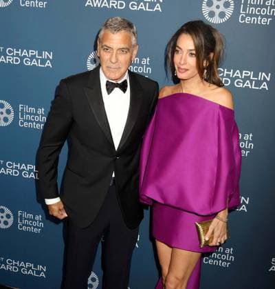 April 27, 2026, New York, New York, USA: Actor GEORGE CLOONEY and his wife Lebanese-British international human rights lawyer AMAL CLOONEY wearing a Balenciaga dress seen during the 51st Annual Chaplin Award Gala honoring George Clooney red carpet arrivals held at Alice Tully Hall at Lincoln Center. New York USA  - ZUMAk03_ 20260427_zaf_k03_079 Copyright: xNancyxKaszermanx