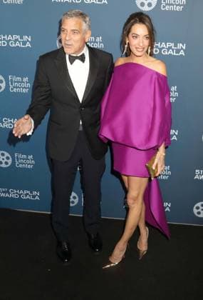 April 27, 2026, New York, New York, USA: Actor GEORGE CLOONEY and his wife Lebanese-British international human rights lawyer AMAL CLOONEY wearing a Balenciaga dress seen during the 51st Annual Chaplin Award Gala honoring George Clooney red carpet arrivals held at Alice Tully Hall at Lincoln Center. New York USA  - ZUMAk03_ 20260427_zaf_k03_076 Copyright: xNancyxKaszermanx