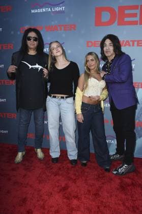 Gene Simmons, Sarah Stanley, Emily Stanley, Paul Stanley at arrivals for DEEP WATER Premiere, Paramount Theater, Los Angeles, CA, April 27, 2026. Photo By: Elizabeth Goodenough Everett Collection DEEP WATER Premiere PUBLICATIONXNOTxINxCANxCHNxFRAxITAxJPNxNORxPOLxRUSxESPxUKxUSA