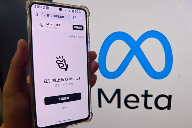 China Manus Scrutiny A staged scene showing the logo of Manus. The Chinese government on Monday called for Meta to unwind its $2 billion acquisition of Manus, a Singaporean AI startup with Chinese roots, after months of weighing the impact of the intervention., Credit:WANG GANG Avalon CHINA, SHANGHAI  Copyright: xWANGxGANGx xAvalonx 1094928690