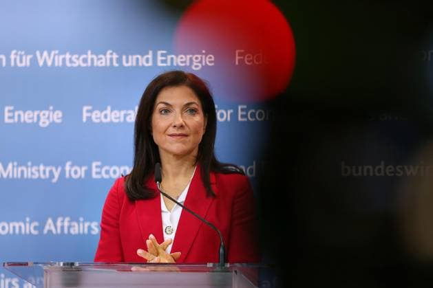 Berlin, Deutschland, 28.04.2026: Wirtschaftsministerium: Pressestatement zur Expertenkommission KI und Wettbewerb: Bundesministerin für Wirtschaft und Energie Katherina Reiche (CDU) *** Berlin, Germany, 28 04 2026 Ministry of Economic Affairs Press statement on the Expert Commission on AI and Competition Federal Minister for Economic Affairs and Energy Katherina Reiche CDU Copyright: xdtsxNachrichtenagenturx dts_116934