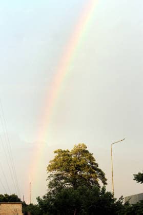 RECORD DATE NOT STATED An attractive and eye-catching view of rainbow, captured in Peshawar on Tuesday, April 28, 2026. (K.Parvaiz PPI Images). EDITORIAL USE ONLY Copyright: xx SA-ZM-280426x ppiphotos477665