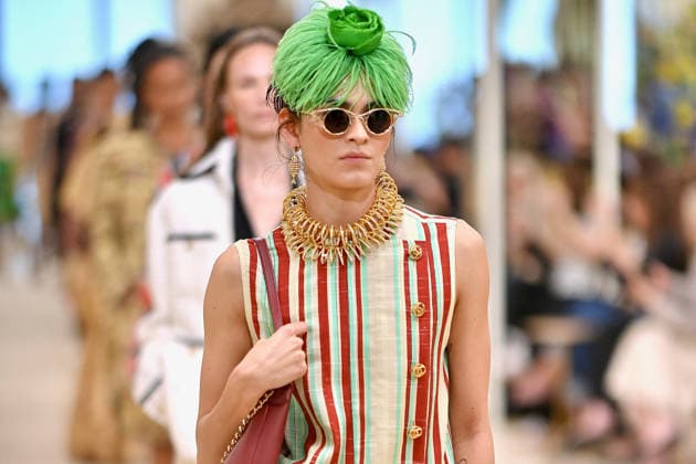Chanel Cruise 2026 27 - Runway A model walks the runway at the Chanel Cruise 2026-2027 fashion show at Casino Municipal in Biarritz, France on April 28, 2026. Photo by Franck Castel ABACAPRESS.COM Biarritz France  Copyright: xCastelxFranck ABACAx