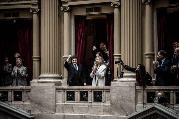 April 29, 2026, Caba, Buenos Aires, Argentina: President JAVIER MILEI and sister, KARINA MILEI. ArgentinaÃ¢â‚¬â ¢s Cabinet Chief Manuel Adorni delivers a management report before Congress, backing President Javier MileiÃ¢â‚¬â ¢s administration while facing questions and criticism from opposition lawmakers. Caba Argentina - ZUMAf175 20260429_zip_f175_026 Copyright: xDaniellaxFernandezxRealinx