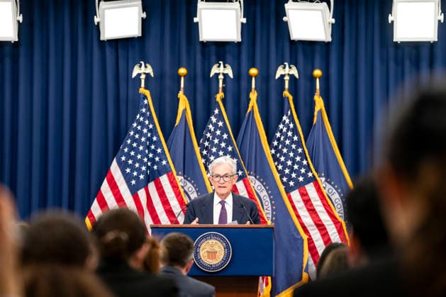 Chair of the Federal Reserve Jerome Powell announces interest rates are remaining steady during his final press conference as chair at the Federal Reserve in Washington, DC on Wednesday, April 29, 2026. Earlier today, the Senate Banking Committee voted to advance the nomination of Kevin Warsh, President Donald Trump s pick to succeed Powell.  WAP20260429409 BONNIExCASH