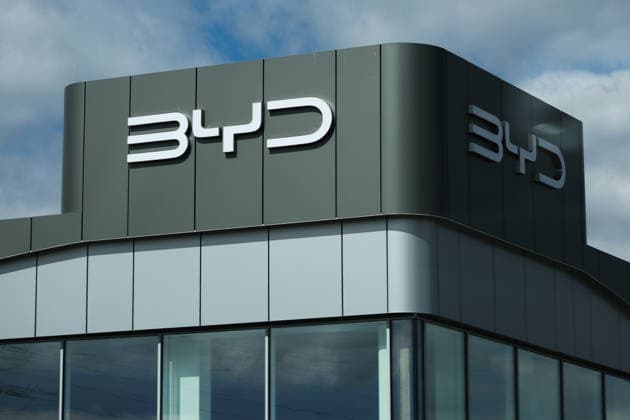 BYD Showroom In Sosnowiec BYD logo is seen on the showroom in Sosnowiec, Poland on April 29, 2026. Sosnowiec Poland  Copyright: xJakubxPorzyckix originalFilename: porzycki-bydshowr260429_npvxw.jpg