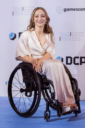 Kristina Vogel bei der Verleihung des Deutschen Computerspielpreises 2026 im Herkulessaal der Residenz. München, 29.04.2026