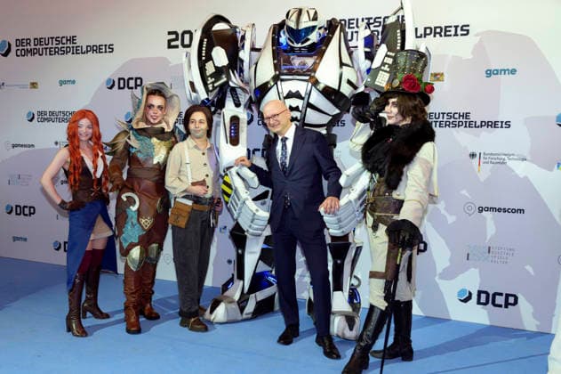 Marcus Pleyer bei der Verleihung des Deutschen Computerspielpreises 2026 im Herkulessaal der Residenz. München, 29.04.2026