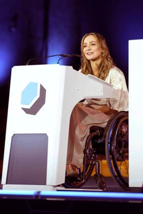 Kristina Vogel bei der Verleihung des Deutschen Computerspielpreises 2026 im Herkulessaal der Residenz. München, 29.04.2026