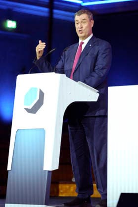 Markus Söder bei der Verleihung des Deutschen Computerspielpreises 2026 im Herkulessaal der Residenz. München, 29.04.2026
