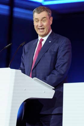 Markus Söder bei der Verleihung des Deutschen Computerspielpreises 2026 im Herkulessaal der Residenz. München, 29.04.2026
