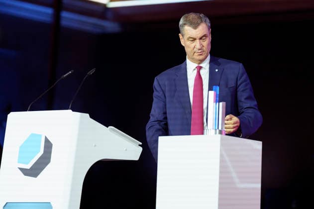 Markus Söder bei der Verleihung des Deutschen Computerspielpreises 2026 im Herkulessaal der Residenz. München, 29.04.2026