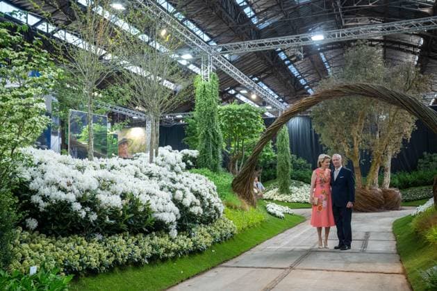 King Philippe - Filip of Belgium and Queen Mathilde of Belgium are pictured during a royal visit to the Floralien flower festival in Gent, Thursday 30 April 2026. The King & Queen are invited for a preview to the event, which is open to the public from 1 to 10 May.  JONASxROOSENS 172447241