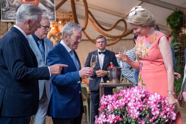 Queen Mathilde of Belgium is pictured during the blessing of the flower named after her during a royal visit to the Floralien flower festival in Gent, Thursday 30 April 2026. The King & Queen are invited for a preview to the event, which is open to the public from 1 to 10 May.  JONASxROOSENS 172447296