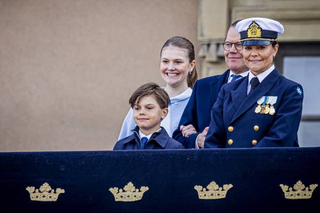 30-04-2026 Outer Prince Daniel and Princess Victoria and Prince Oscar and Princess Estelle attend the Swedish Armed Forces tribute on the Outer Courtyard of the Royal palace as part of the celebrations of King Carl Gustafs 80th birthday in Stockholm, Sweden. Â  Copyright: xPPEx