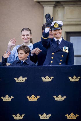 30-04-2026 Outer Prince Daniel and Princess Victoria and Prince Oscar and Princess Estelle attend the Swedish Armed Forces tribute on the Outer Courtyard of the Royal palace as part of the celebrations of King Carl Gustafs 80th birthday in Stockholm, Sweden. Â  Copyright: xPPEx
