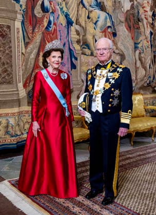 30-04-2026 Gala King Carl XVI Gustaf and Queen Silvia arriving for the galadinner at the Royal palace to mark the celebrations of King Carl Gustafs 80th birthday in Stockholm, Sweden. Â  Copyright: xPPEx