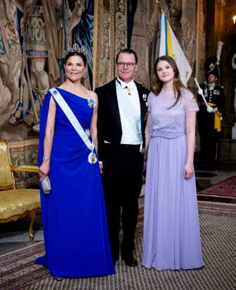 30-04-2026 Gala Prince Daniel and Princess Victoria and Princess Estelle arriving for the galadinner at the Royal palace to mark the celebrations of King Carl Gustafs 80th birthday in Stockholm, Sweden. Â  Copyright: xPPEx
