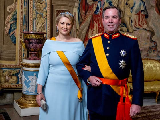 30-04-2026 Gala Grand Duke Guillaume and Grand Duchess Stephanie of Luxembourg arriving for the galadinner at the Royal palace to mark the celebrations of King Carl Gustafs 80th birthday in Stockholm, Sweden. Â  Copyright: xPPEx
