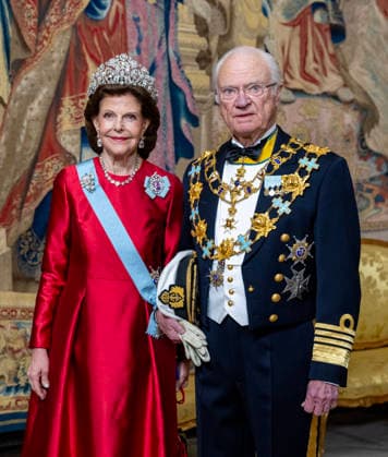 30-04-2026 Gala King Carl XVI Gustaf and Queen Silvia arriving for the galadinner at the Royal palace to mark the celebrations of King Carl Gustafs 80th birthday in Stockholm, Sweden. Â  Copyright: xPPEx