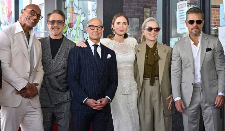Stanley Tucci and Emily Blunt Honored with Star on Hollywood Walk of Fame Dwayne Johnson, Robert Downey Jr., Stanley Tucci, Emily Blunt, Meryl Streep and Matt Damon at Stanley Tucci and Emily Blunt™s Hollywood Walk of Fame Star ceremony on April 30, 2026 in Hollywood, CA. Hollywood Hollywood Walk of Fame California USA Copyright: xLisaxOConnorx xAFF-USA.comx