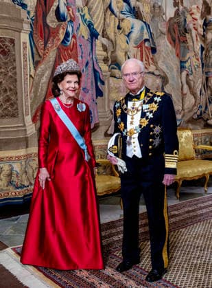 30-04-2026 Gala King Carl XVI Gustaf and Queen Silvia arriving for the galadinner at the Royal palace to mark the celebrations of King Carl Gustafs 80th birthday in Stockholm, Sweden. Â  Copyright: xPPEx