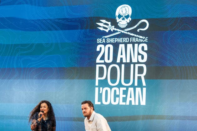 News Bilder des Tages Sea Shepherd s 20th anniversary - Bordeaux Sea Shepherd celebrates its 20th anniversary at Darwin Eco System in Bordeaux with Lamya Essemlali and Enrique Petit, France, on May 1st, 2026. Photo by Margot Le Gonidec ABACAPRESS.COM Bordeaux France  Copyright: xLexGonidecxMargot ABACAx