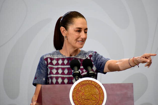 Mexican President Claudia Sheinbaum Holds International Workers Day Briefing Mexican President Claudia Sheinbaum Pardo speaks during a briefing on labor rights for International Workers Day, at the Mexico Contemporaneo Cultural Center. on May 1, 2026 in Mexico City, Mexico. (Photo by Luis Barron Eyepix Group) Copyright: xLuisxBarron xEyepixxGroupx LB_01052026_183210