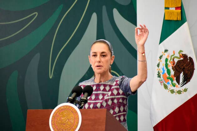 Mexican President Claudia Sheinbaum Holds International Workers Day Briefing Mexican President Claudia Sheinbaum Pardo speaks during a briefing on labor rights for International Workers Day, at the Mexico Contemporaneo Cultural Center. on May 1, 2026 in Mexico City, Mexico. (Photo by Luis Barron Eyepix Group) Copyright: xLuisxBarron xEyepixxGroupx LB_01052026_183209