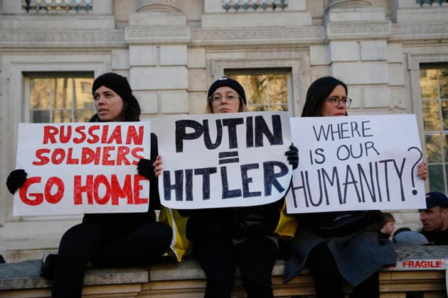 RECORD DATE NOT STATED England, London, People protesting against the Russian invasion of Ukraine. London England EDITORIAL USE ONLY Copyright: x xSeanxAidanx xEyexUbiquitousx SeanxAidanx euphotos050918