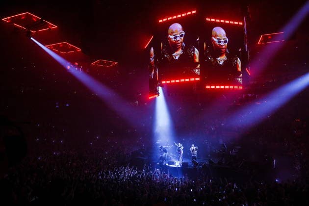 RUSSIA, MOSCOW - MAY 2, 2026: American rapper Flo Rida performs during a concert at CSKA Arena. Sergei Bulkin TASS  91955496