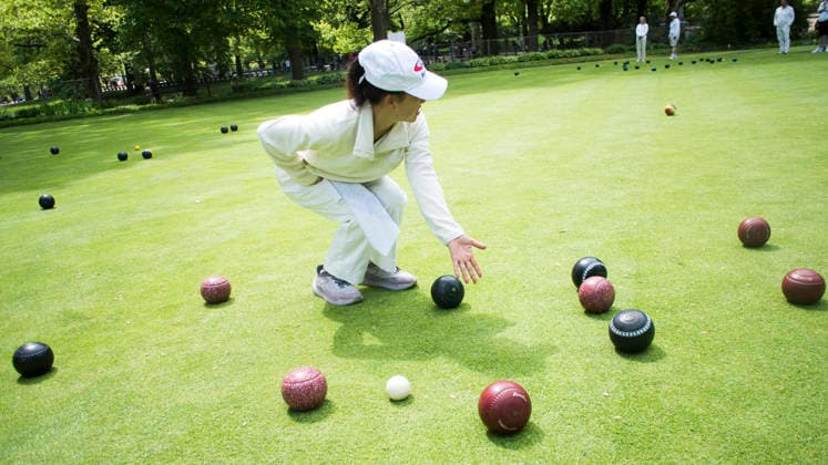 May 2, 2026, New York City, New York, USA: The New York Lawn Bowling Club turns 100 and its members celebrate its centennial. The 20th century witnessed a revival in popularity of lawn bowling in the United States. In 1926, the New York Lawn Bowling Club was formed under the leadership of George Reid, William Crawford and Tom Lennox, officers of the Club. Two Central Park greens were completed in 1926 and 1930, located in the Mineral Springs section. Today, the club s President, Joe Kelly continues to move the club forward, recruiting the next generation of members and working within the social media platforms. New York City USA - ZUMAt442 20260502_znp_t442_024 Copyright: xBillyxTompkinsx